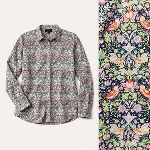 J Crew Liberty London Printed Button Blouse
